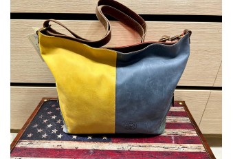 Borsa vera pelle invecchiata Multicolore LF
